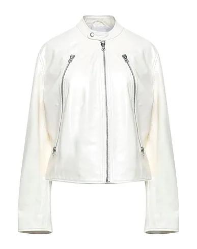 White Leather Biker jacket