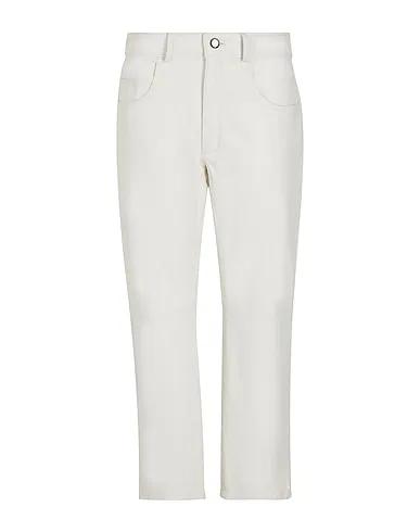 White Leather Casual pants LEATHER STRAIGHT LEG PANTS