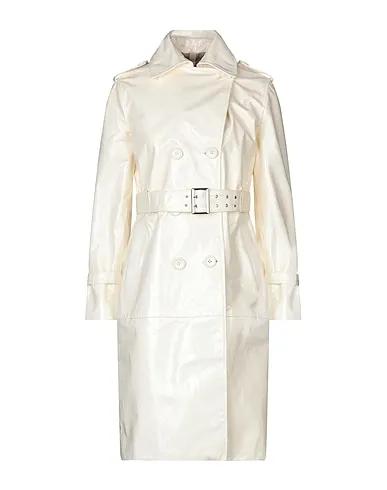 White Leather Double breasted pea coat