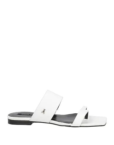 White Leather Flip flops