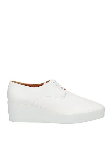 White Leather Laced shoes