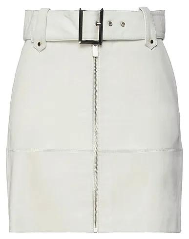 White Leather Mini skirt