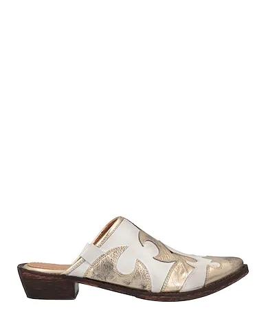 White Leather Mules and clogs