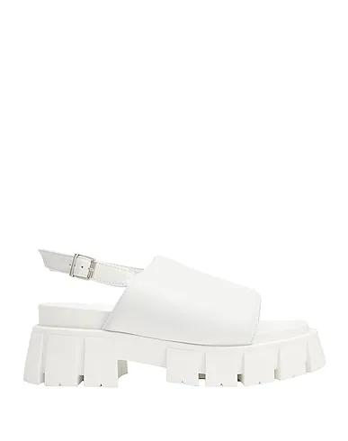 White Leather Sandals LEATHER CHUNKY SANDALS