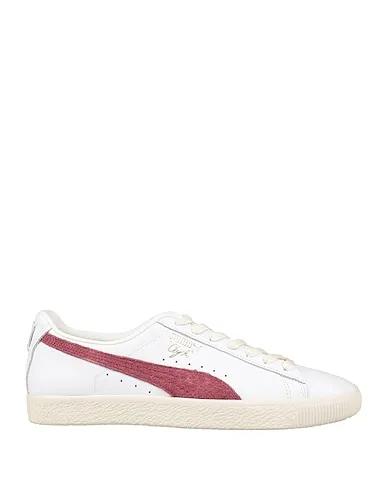White Leather Sneakers Clyde Base
