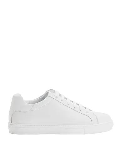 White Leather Sneakers LEATHER LOW-TOP SNEAKER
