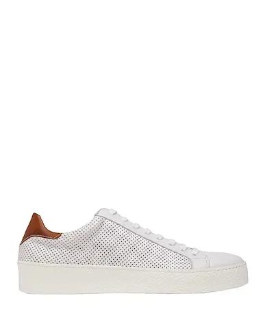 White Leather Sneakers LEATHER LOW-TOP SNEAKER
