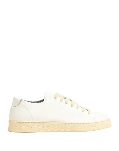 White Leather Sneakers LEATHER LOW-TOP SNEAKERS
