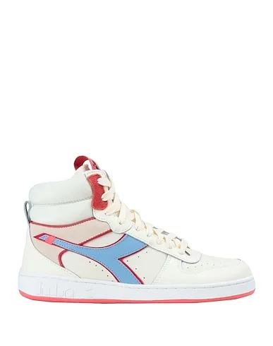 White Leather Sneakers MAGIC BASKET MID LABEL WN
