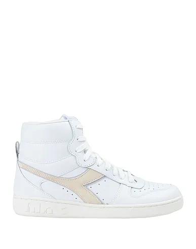 White Leather Sneakers MAGIC BASKET MID LEATHER WN
