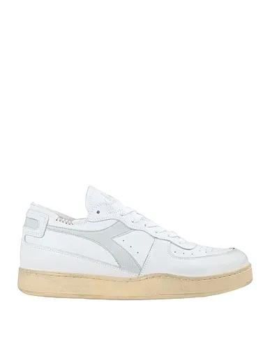 White Leather Sneakers MI BASKET ROW CUT
