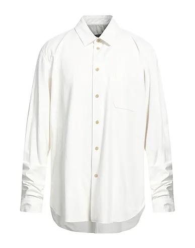 White Leather Solid color shirt