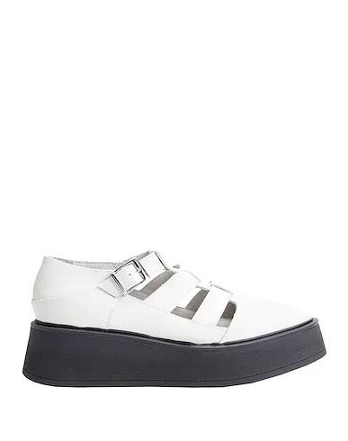 White Loafers LEATHER PLATFORM WEDGE
