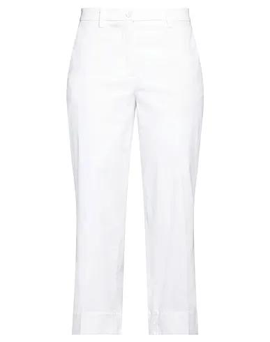 White Moleskin Cropped pants & culottes