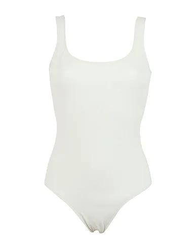 White One-piece swimsuits TEXTURED RECYCLED POLY ONE-PIECE SWIMSUIT


