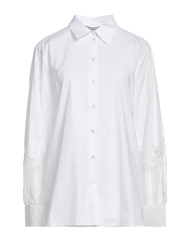 White Organza Solid color shirts & blouses