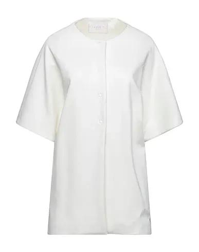 White Piqué Full-length jacket