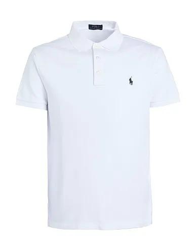 White Piqué Polo shirt CUSTOM SLIM FIT SPA TERRY POLO SHIRT
