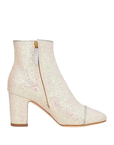 White Plain weave Ankle boot