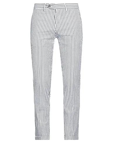 White Plain weave Casual pants