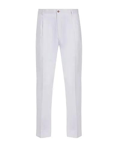 White Plain weave Casual pants LINEN REGULAR-FIT CHINO
