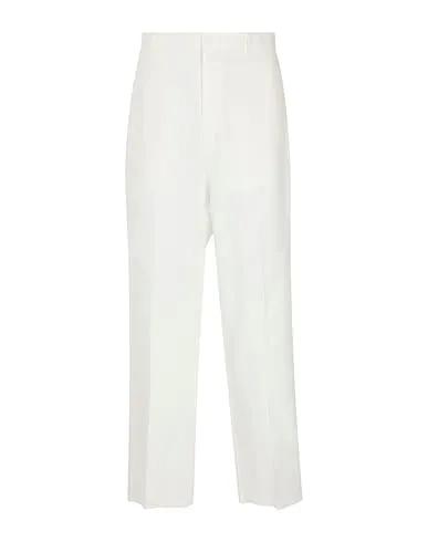 White Plain weave Casual pants LINEN RELAXED FIT TROUSERS
