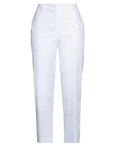 White Plain weave Cropped pants & culottes