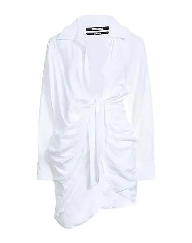 White Plain weave Elegant dress