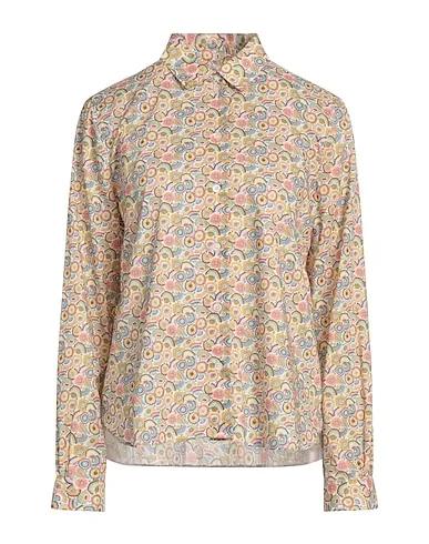 White Plain weave Floral shirts & blouses
