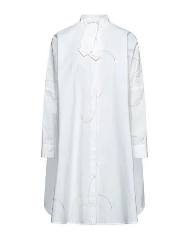 White Plain weave Full-length jacket