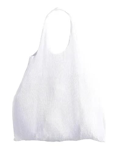 White Plain weave Handbag