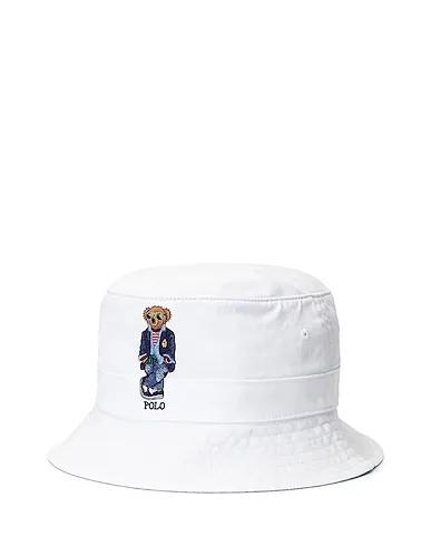 White Plain weave Hat POLO BEAR TWILL BUCKET HAT
