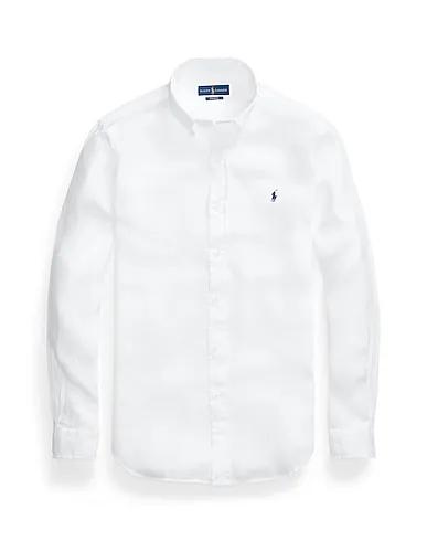 White Plain weave Linen shirt CUSTOM FIT LINEN SHIRT
