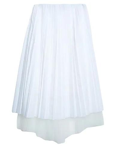 White Plain weave Maxi Skirts