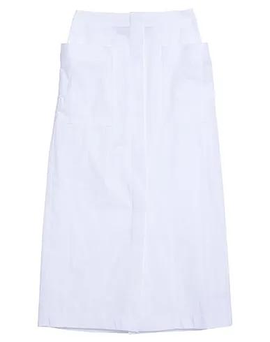 White Plain weave Maxi Skirts