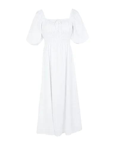 White Plain weave Midi dress MAURELLE MIDI DRESS