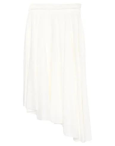White Plain weave Midi skirt