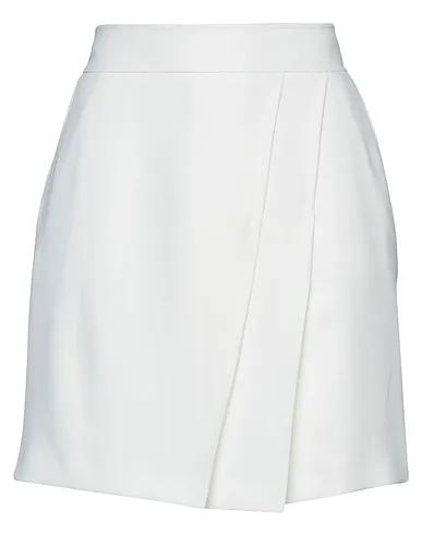 White Plain weave Mini skirt