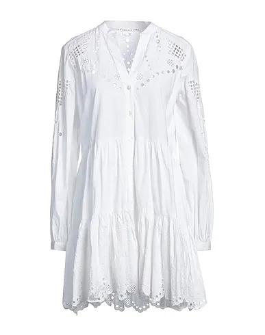White Plain weave Office dress