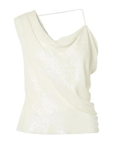 White Plain weave One-shoulder top