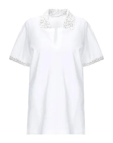 White Plain weave Polo shirt