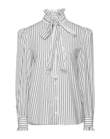 White Plain weave Shirts & blouses with bow
