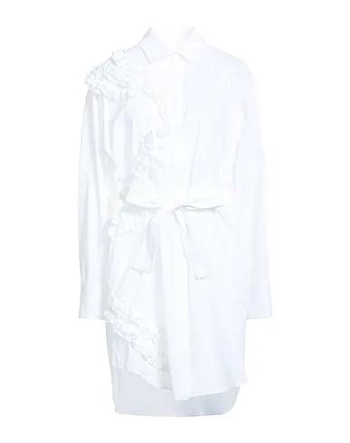 White Plain weave Short dress