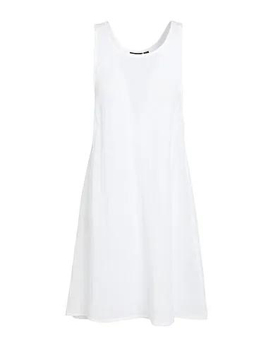 White Plain weave Short dress