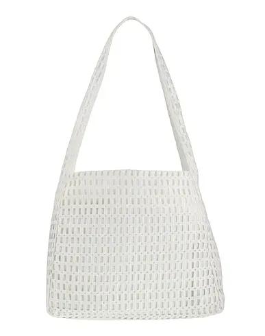 White Plain weave Shoulder bag
