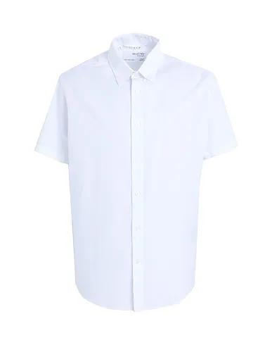 White Plain weave Solid color shirt