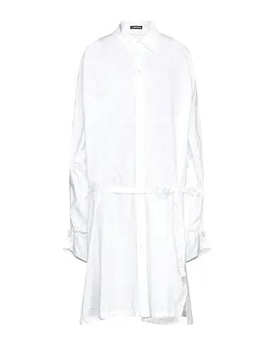 White Plain weave Solid color shirts & blouses