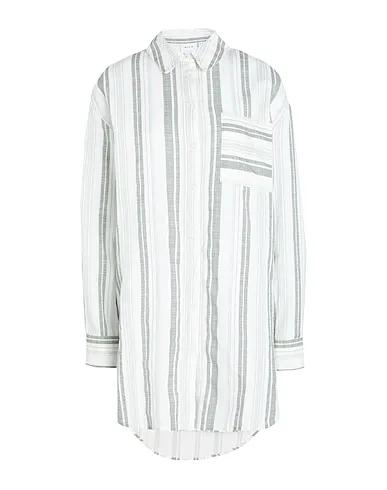 White Plain weave Striped shirt