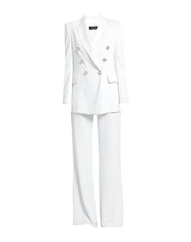 White Plain weave Suit