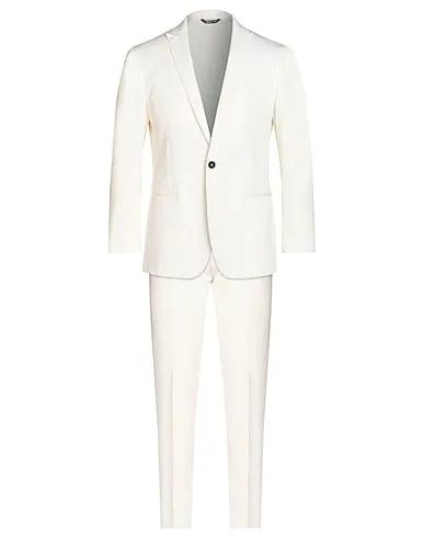 White Plain weave Suits